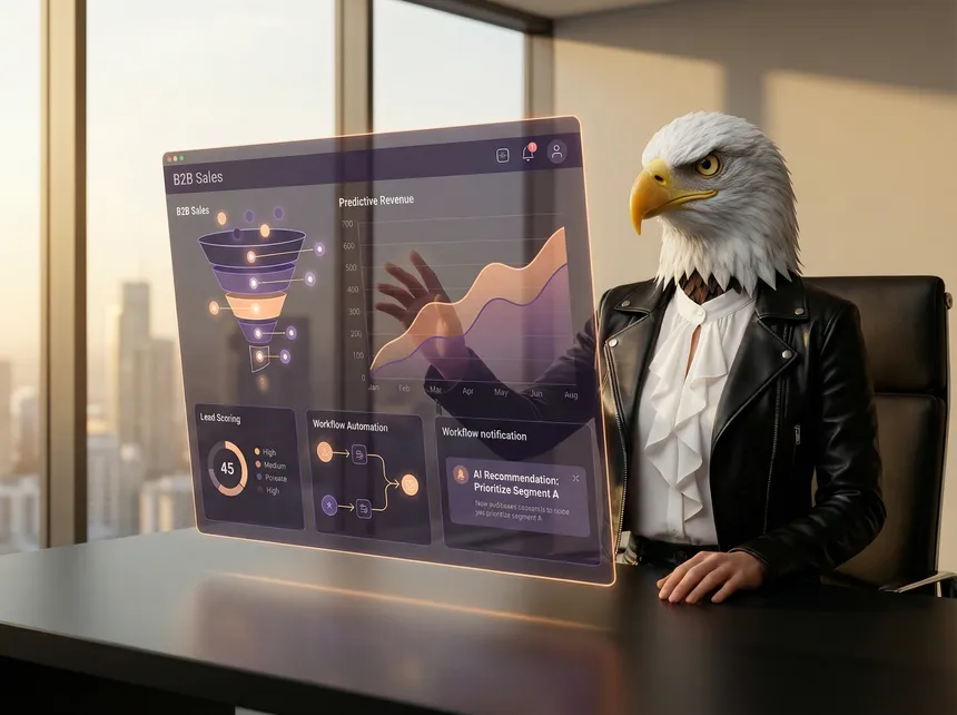 Panel comercial con CRM e inteligencia artificial para empresa B2B